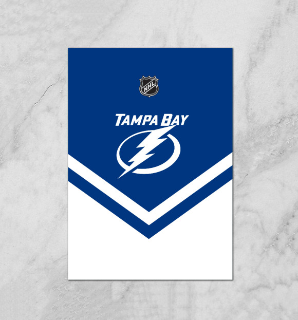 Плакат с изображением Tampa Bay Lightning цвета Белый