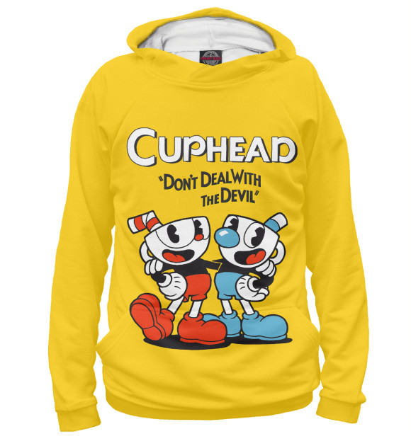 Худи для девочки с изображением Cuphead цвета Белый