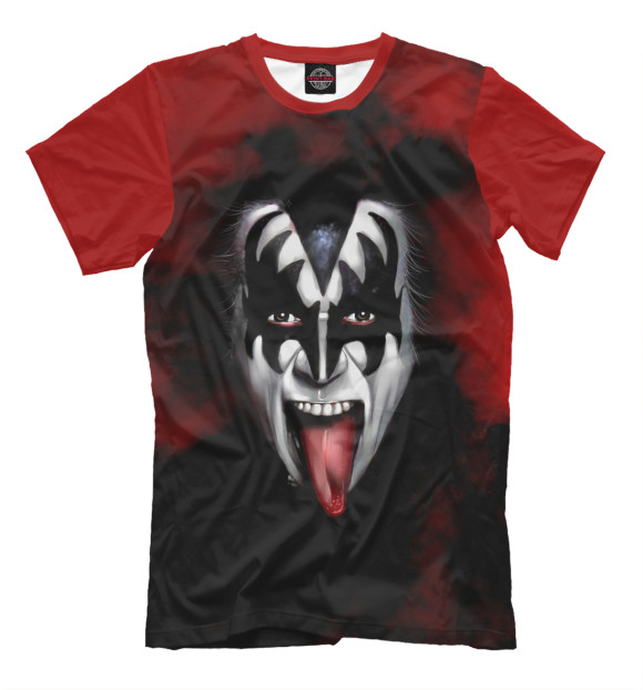 Мужская футболка с изображением Kiss цвета Белый