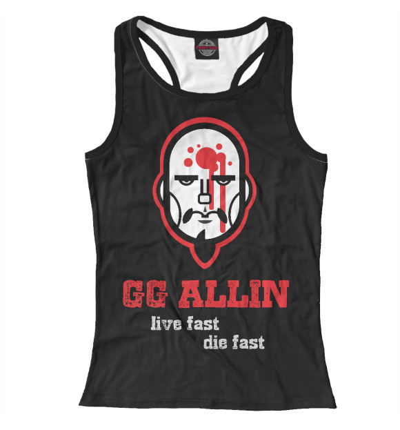 Женская майка-борцовка с изображением Gg allin цвета Белый