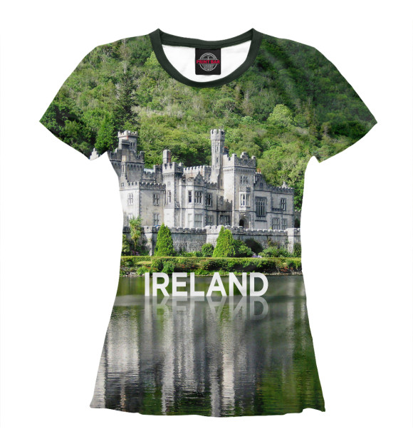 Женская футболка с изображением Ирландия цвета Белый