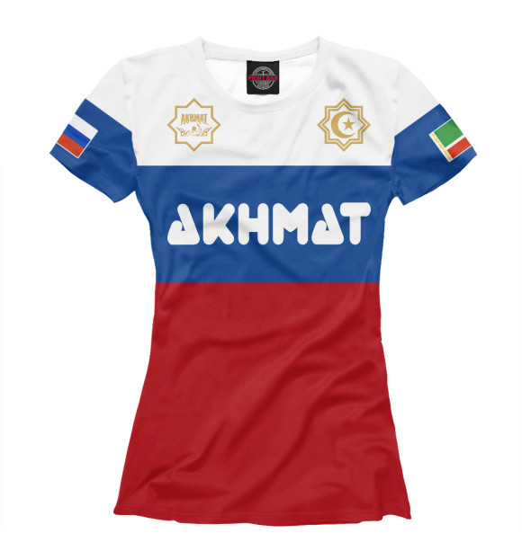Женская футболка с изображением Akhmat Russia цвета Белый