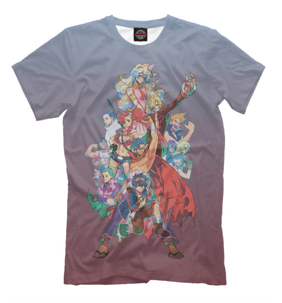 Футболка для мальчиков с изображением Tengen Toppa Gurren Lagann цвета Серый