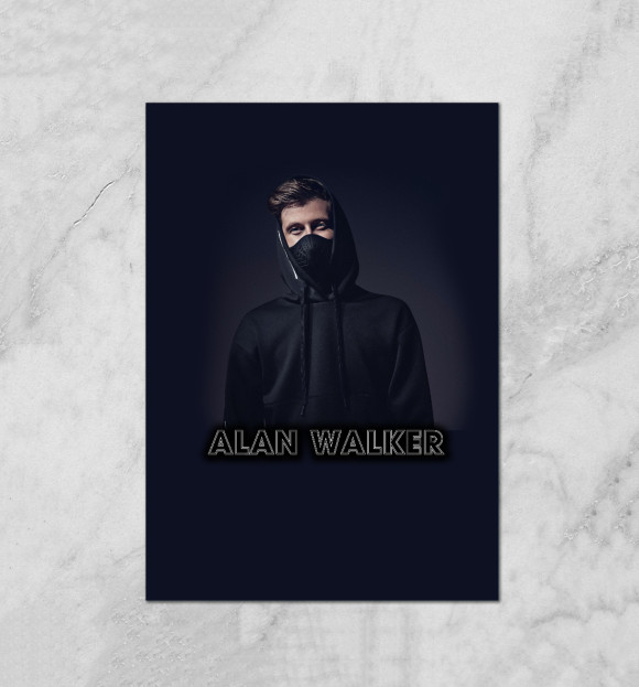 Плакат с притом Alan Walker цвета Белый Плакат с изображением Alan Walker цвета Белый