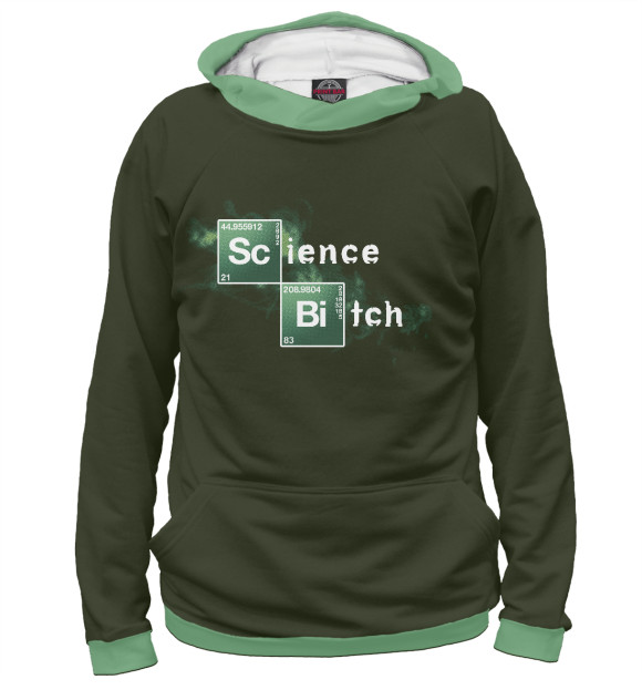 Худи для девочки с изображением Science b#tch цвета Белый