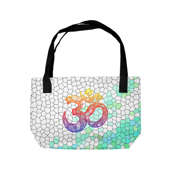 Пляжная сумка с изображением йога цвета 