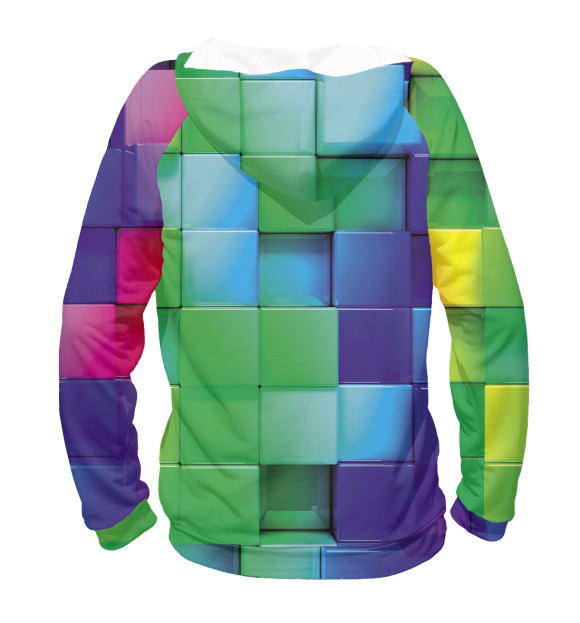 Мужское худи с изображением 3D pattern / Color цвета Белый