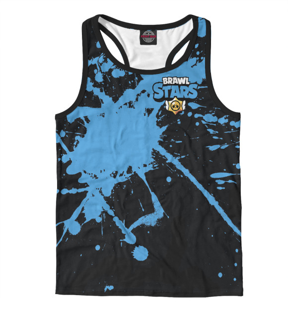 Мужская майка-борцовка с изображением Brawl Stars цвета Белый