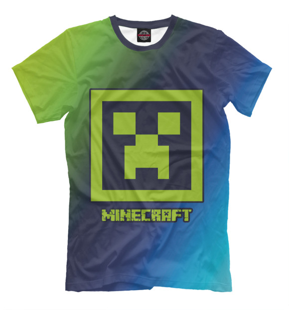 Мужская футболка с изображением Minecraft - Крипер цвета Белый