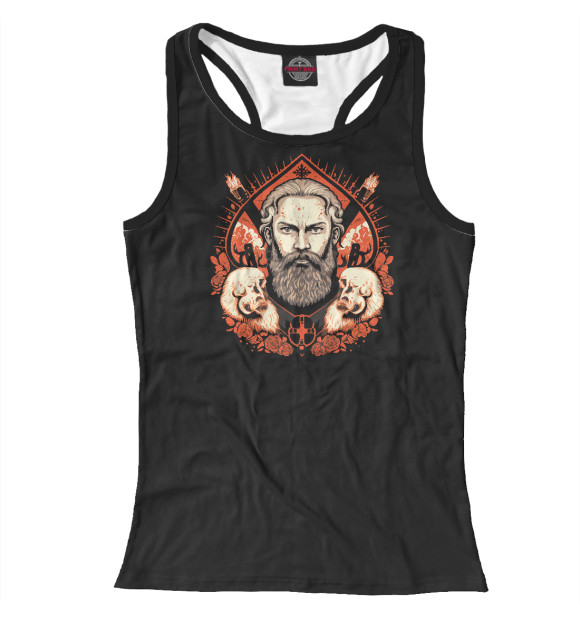 Женская майка-борцовка с притом Богатырь цвета Белый Женская майка-борцовка с изображением Богатырь цвета Белый