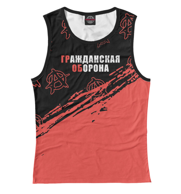 Женская майка с изображением Гражданская Оборона цвета Белый