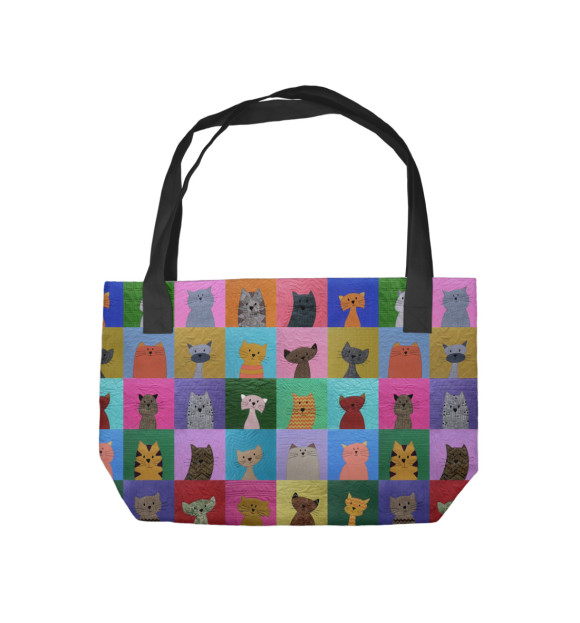 Пляжная сумка с изображением Котики цвета 