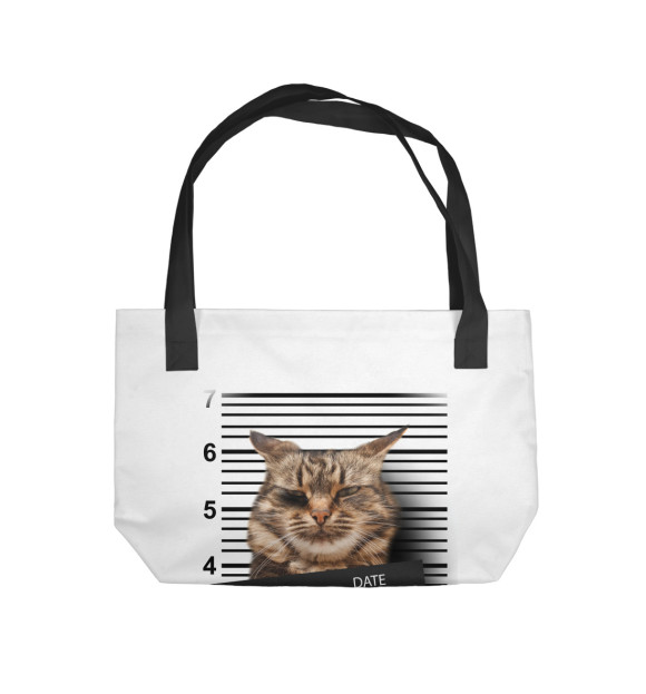 Пляжная сумка с изображением Плохой кот цвета 
