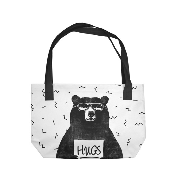 Пляжная сумка с притом Bear Hugs цвета  Пляжная сумка с изображением Bear Hugs цвета