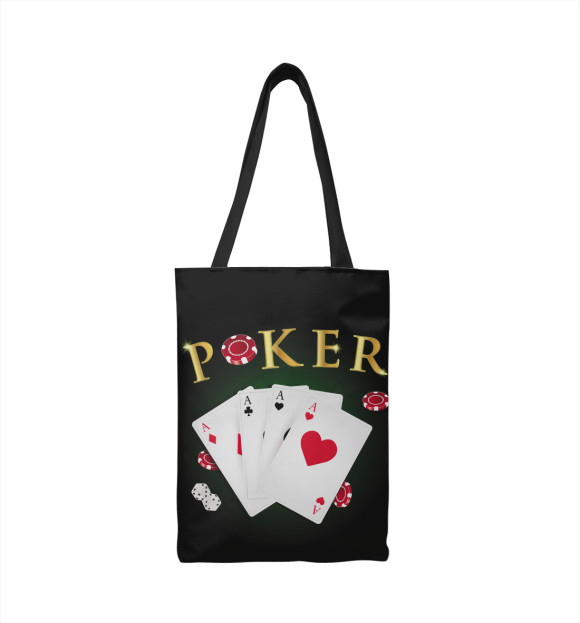 Сумка-шоппер с изображением Покер цвета 