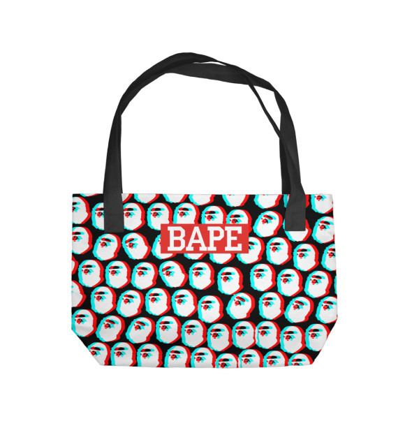 Пляжная сумка с изображением BAPE glitch цвета 