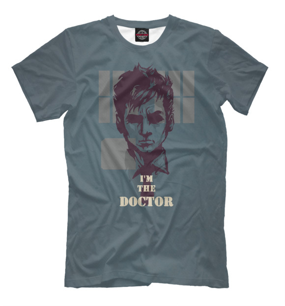 Мужская футболка с изображением Я Доктор цвета Серый