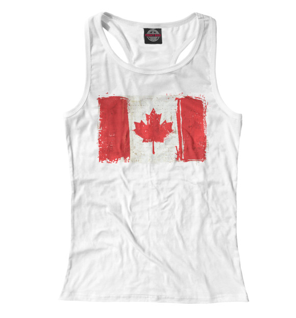Женская майка-борцовка с изображением Канада цвета Белый