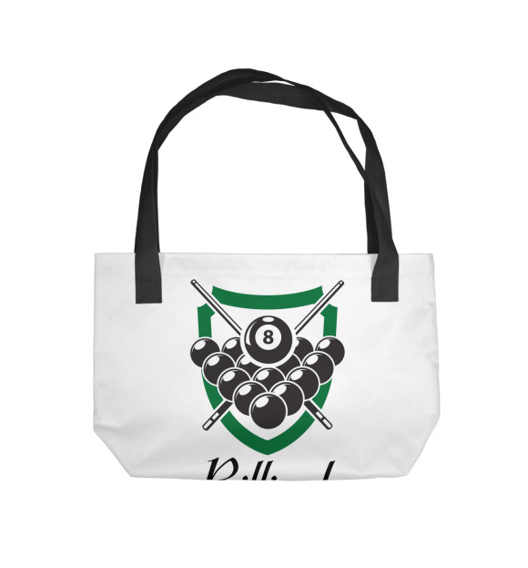Пляжная сумка с изображением Бильярд цвета 