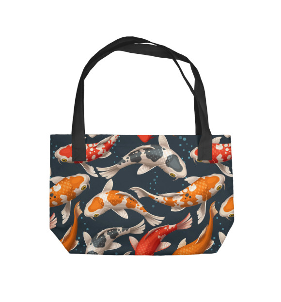 Пляжная сумка с изображением Карпы кои цвета 