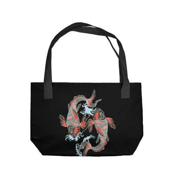Пляжная сумка с изображением Иокогама цвета 
