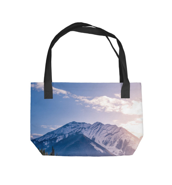 Пляжная сумка с изображением Красивые горы цвета 