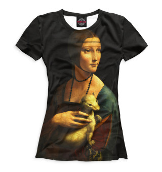 Женская футболка Дама с горностаем