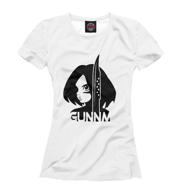 Женская футболка с притом Alita: Battle Angel цвета Белый Женская футболка с изображением Alita: Battle Angel цвета Белый