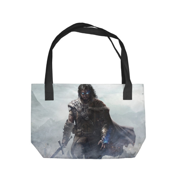 Пляжная сумка с изображением Warrior on battlefield цвета 