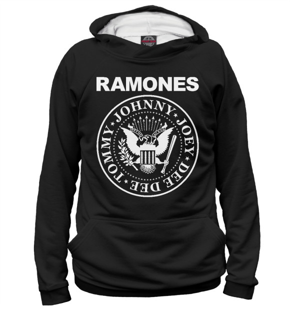 Женское худи с изображением Ramones цвета Белый
