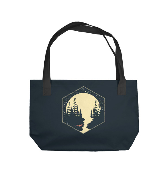 Пляжная сумка с изображением Moon Fox цвета 