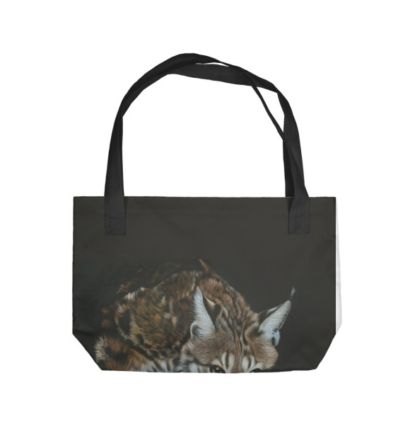 Пляжная сумка с изображением Хищные кошки цвета 