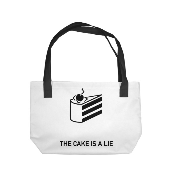 Пляжная сумка с изображением Торт - это ложь цвета 