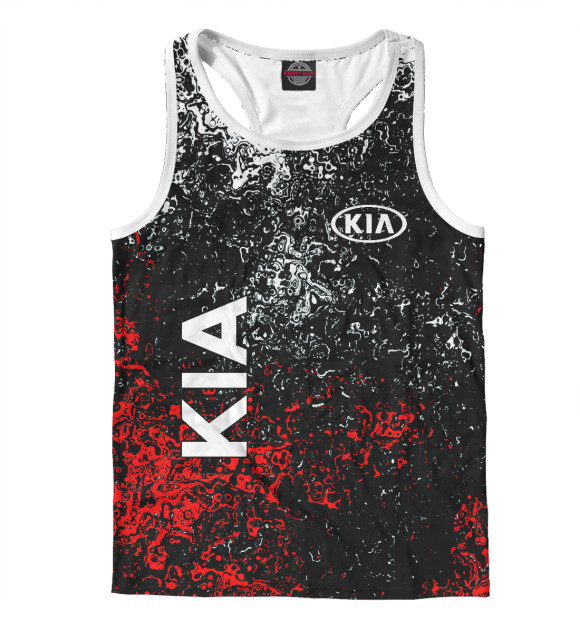 Мужская майка-борцовка с изображением KIA цвета Белый