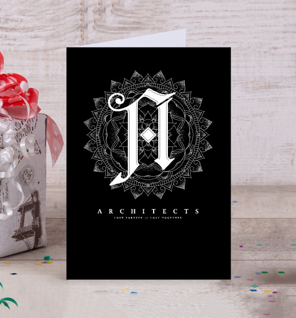 Открытка с притом Architects цвета Белый Открытка с изображением Architects цвета Белый