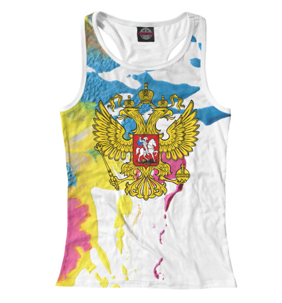 Женская майка-борцовка с изображением Russia цвета Белый