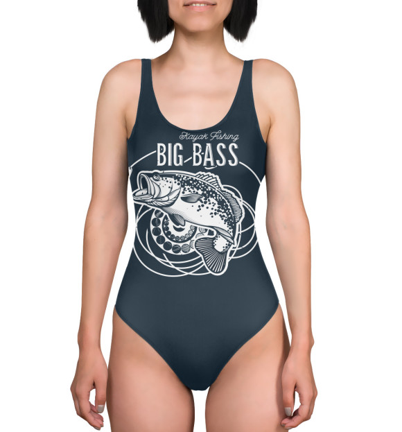 Купальник-боди с изображением Big Bass цвета 