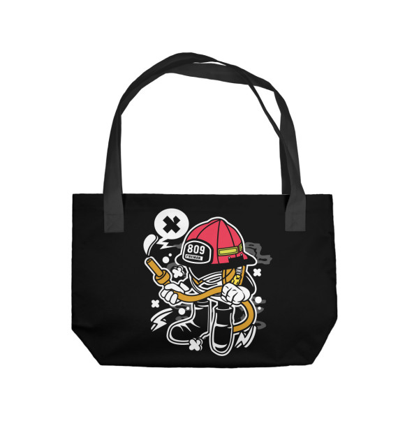 Пляжная сумка с изображением Firefighter цвета 
