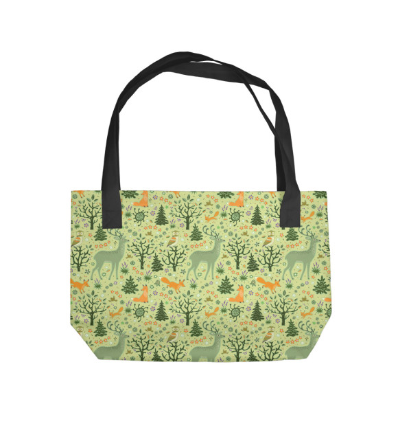 Пляжная сумка с изображением Летний лес цвета 