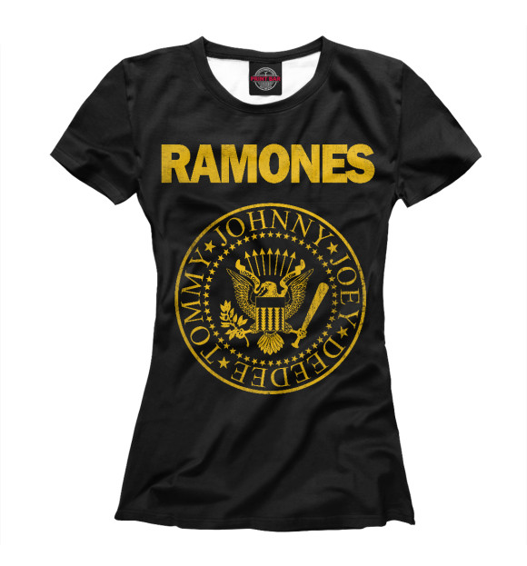 Женская футболка с изображением Ramones Gold цвета Белый