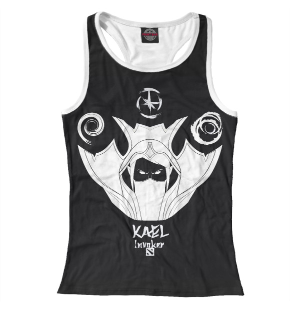 Женская майка-борцовка с изображением Invoker цвета Белый