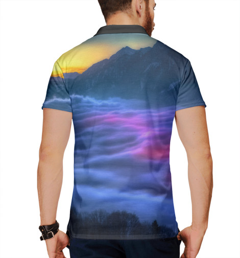 

Поло Print Bar, Белый, Туман