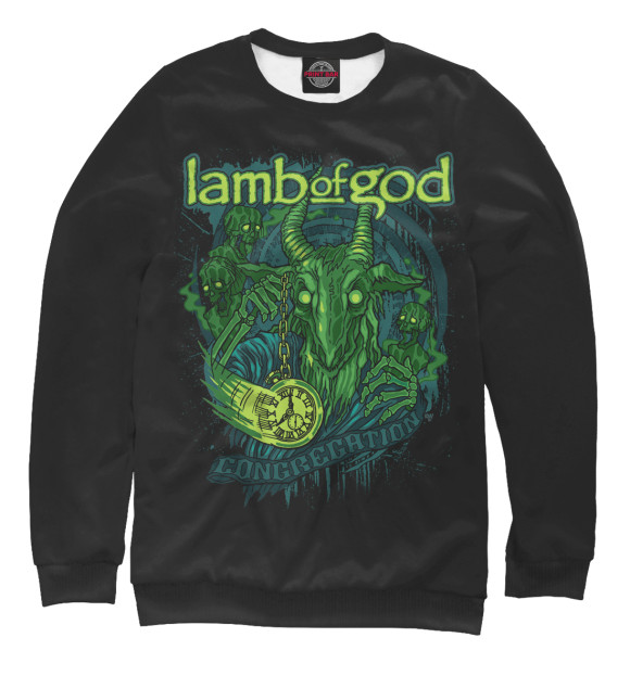 Свитшот для мальчиков с изображением Lamb of God цвета Белый