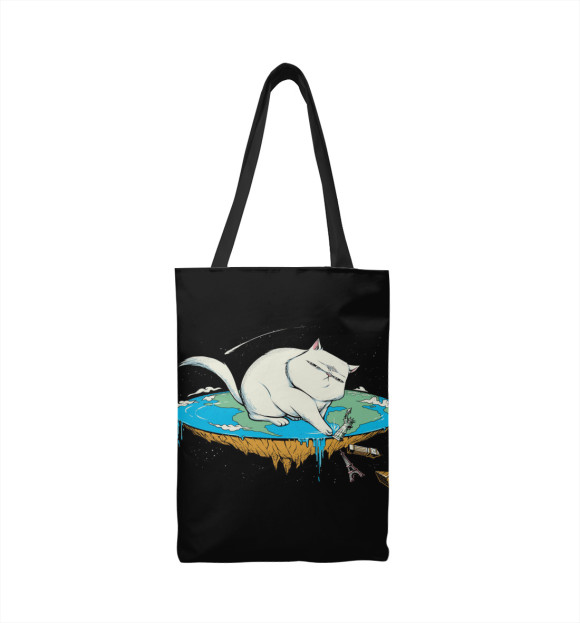 Сумка-шоппер с изображением Плоская земля цвета 