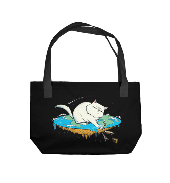 Пляжная сумка с изображением Плоская земля цвета 