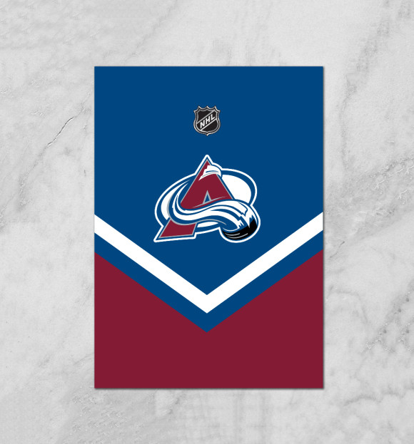 Плакат с изображением Colorado Avalanche цвета Белый