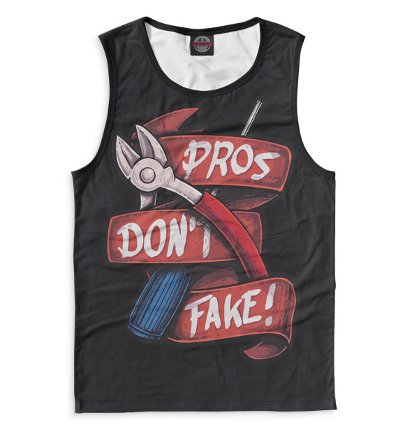 Мужская майка с притом Pros Don’t Fake цвета Белый Мужская майка с изображением Pros Don’t Fake цвета Белый