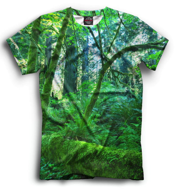 Мужская футболка с изображением Лес цвета Черный