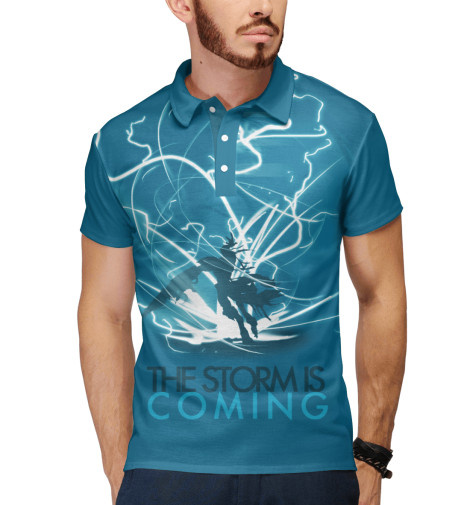 

Поло Print Bar, Белый, Зератул