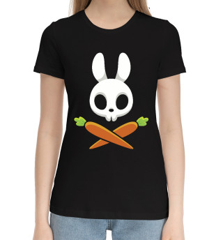 Женская хлопковая футболка Череп кролика